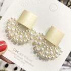Faux Pearl Square Fringed Earring As Shown In Figure - One Size