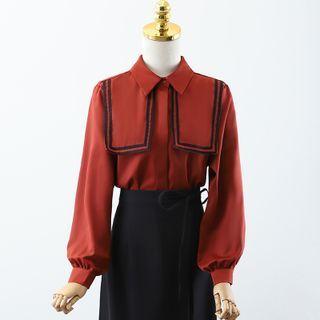 Collared Shirt / Midi A-line Skirt