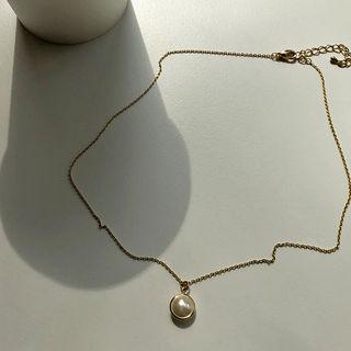 Faux-pearl Pendant Necklace Gold - One Size