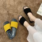 Elastic Fabric Slide Sandals