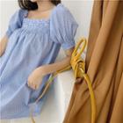 Check Off-shoulder Dress / Blouse