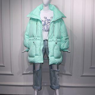 Padded Coat / Cut-out Washed Jeans
