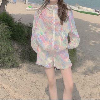 Print Zip-up Jacket / Shorts / Set