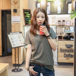 V-neck Dip-back T-shirt