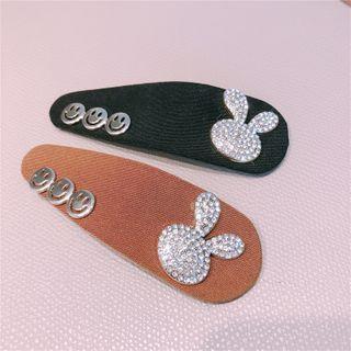 Rabbit Rhinestone Fabric Hair Clip