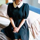 Peter Pan-collar Puff-sleeve A-line Mini Dress