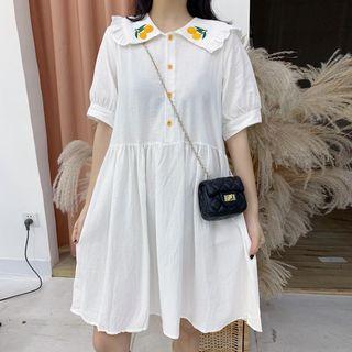 Short-sleeve Cherry Embroidered Dress