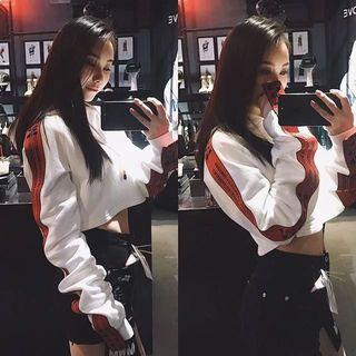 Cropped Lettering Strap Hoodie