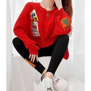 Letter Patch Set: Drop-shoulder Top + Leggings