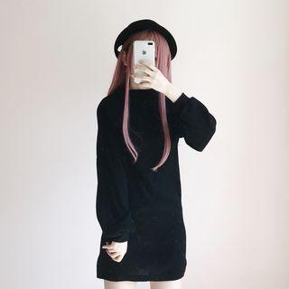 Long Balloon Sleeve Minidress