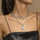 Set Of 3: Chain Necklace 1461 - Set Of 3 - Silver - One Size