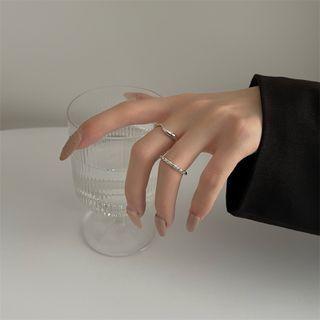 Set Of 2: Alloy Ring (various Designs) Set Of 2 Pcs - Silver - One Size