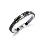 Fashion Simple Black Gold 316l Stainless Steel Geometric Tree Of Life Leather Bangle Black - One Size