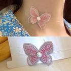 Butterfly Applique Choker 0467a - Pink - One Size