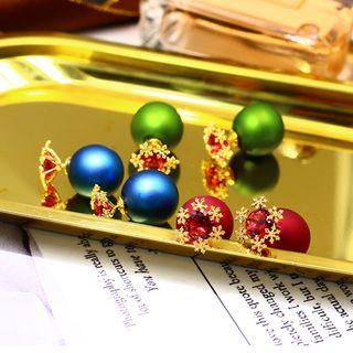 Rhinestone Snowflake Double-sided Stud Earring