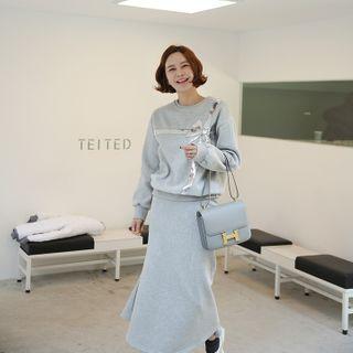 Sequin Bow-patterned Napped Pullover