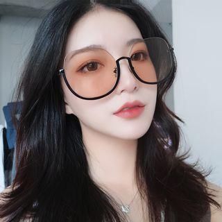 Oversize Half Frame Sunglasses
