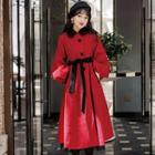 Single-breasted A-line Long Coat