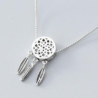 925 Sterling Silver Dream Catcher Pendant Necklace Excluding Chain - S925 Silver - Single Pendant - Silver - One Size