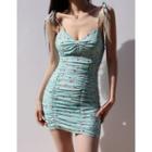 V-neck Lace-up Sleeveless Dress