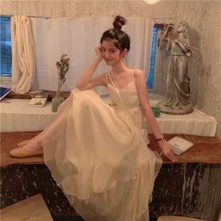 Spaghetti Strap Asymmetrical Midi Dress / Jacket