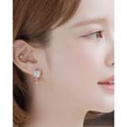 Rhinestone Leaf-motif Earrings [no Option Name]