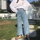 Slit-front Wide-leg Jeans