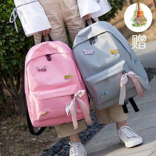 Canvas Backpack With Brooch