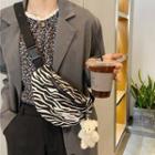 Animal Print Corduroy Belt Bag / Animal Plush Charm