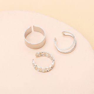 Set Of 3: Open Ring Silver - One Size