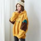 Letter Print Color Block Hoodie