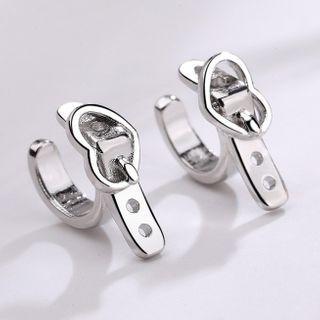 Buckle Sterling Silver Clip-on Earring 1 Pair - Silver - One Size