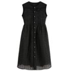 Mesh Panel Sleeveless A-line Dress / Midi Dress