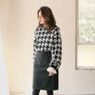 Belted Wool Blend H-line Skirt