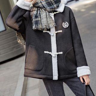 Color Block Single Breasted Puff Coat