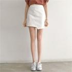 Asymmetric-hem Stitched Miniskirt
