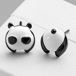 Non-matching Panda Stud Earring 1 Pair - One Size