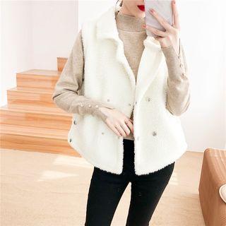 Faux-shearling Vest Off-white - One Size