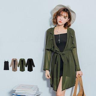 Set: Long Camisole + Open Front Cardigan