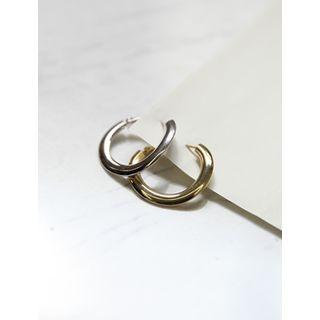 Distorted Hoof-shape Metallic Earrings