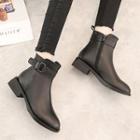 Low-heel Ankle Strap Boots