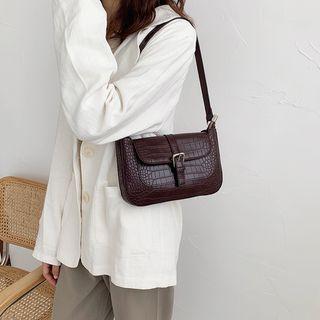 Textured Flap Shoulder Bag Coffee - One Size