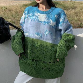 Loose-fit Knit Pullover As Shown In Figure - One Size