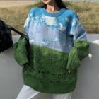 Loose-fit Knit Pullover As Shown In Figure - One Size