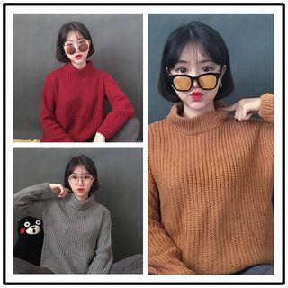 Chunky Knit Mock Neck Sweater