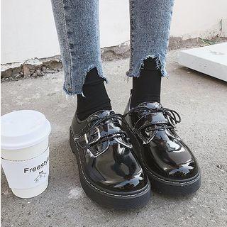 Patent Strapped Oxford Shoes