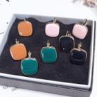 Square Dangle Earring 1 Pair - D - Pink - One Size