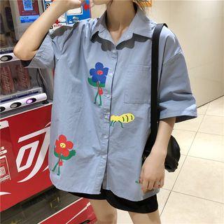 Front-pocket Printing Short-sleeve Shirt