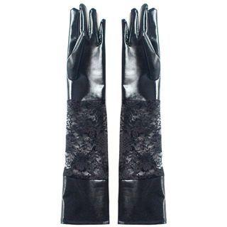 Lace Gloves S022 - Black - One Size
