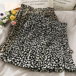 Paperbag High-waist Leopard-print Mini Skirt
